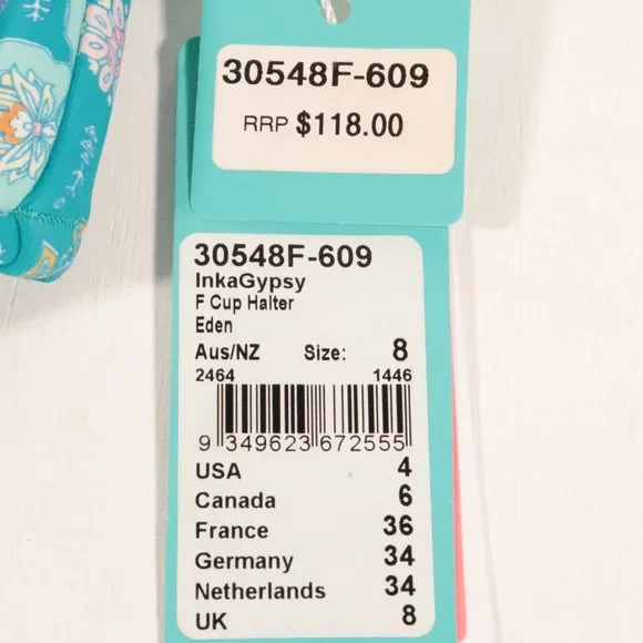 NWT Seafolly Inka Gypsy F Cup Halter Bralette Bikini Top - Picture 6 of 13